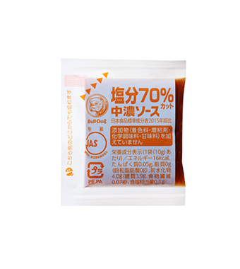 ブルドック 塩分70%カット中濃ソース透明小袋 10g