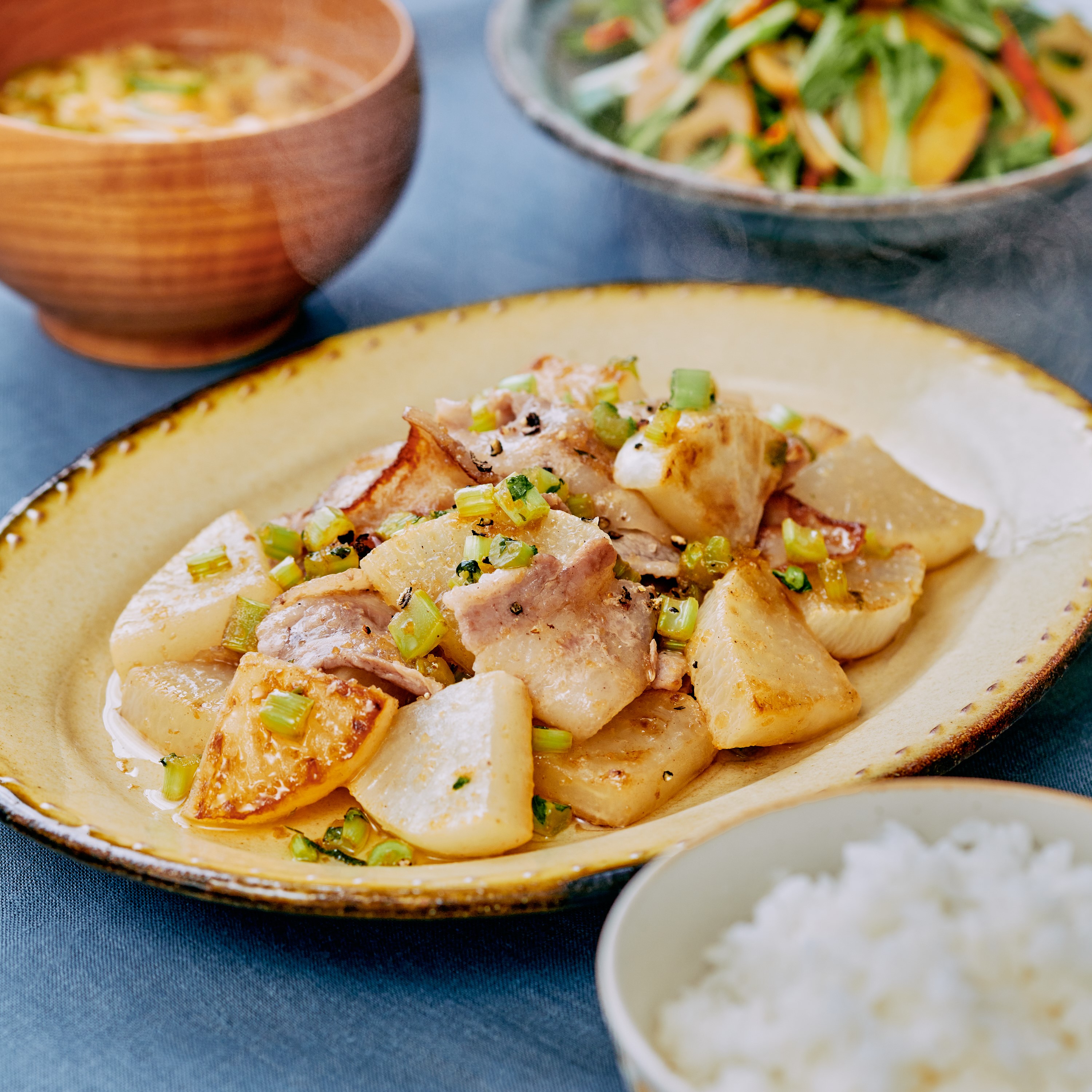 豚バラ大根のすりおろし野菜炒め