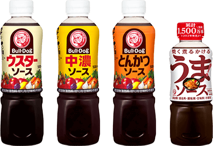 定番ソース3種とうまソースの容器