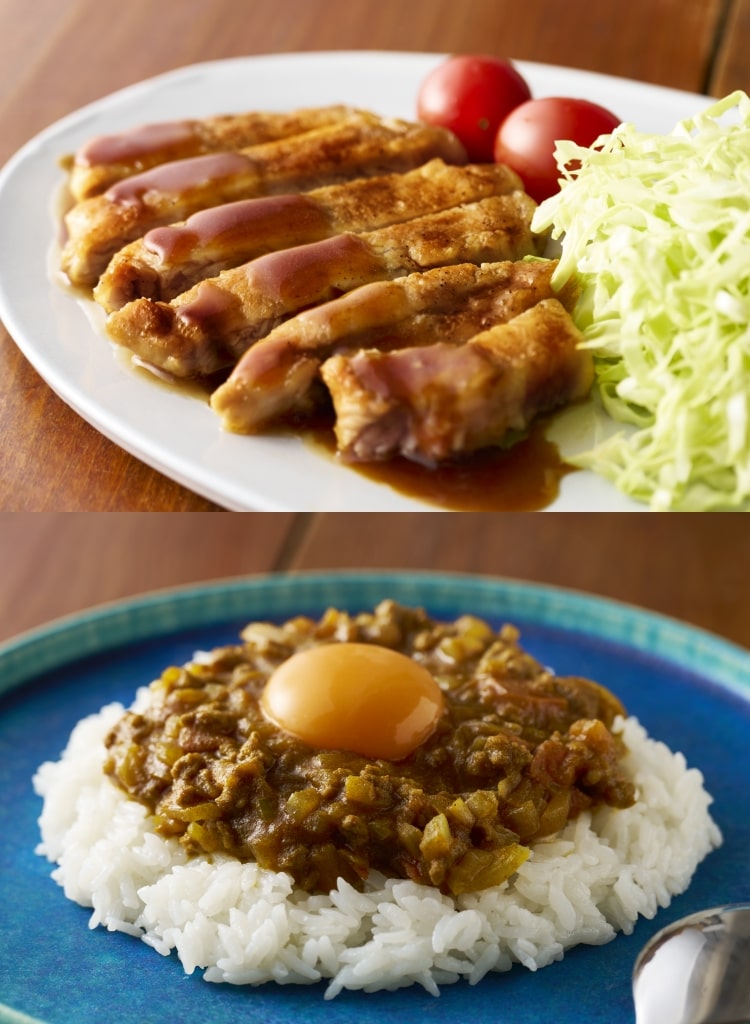 とんかつとキーマカレー